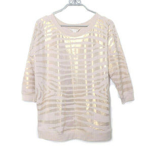 Boston Proper Foil Zebra Sweatshirt Top M (L20)